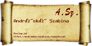 Andráskó Szabina névjegykártya
