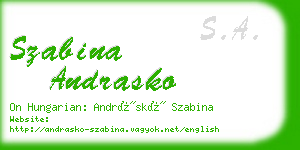szabina andrasko business card